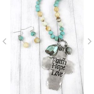 Burnished Silvertone “Faith Hope Love” Charm